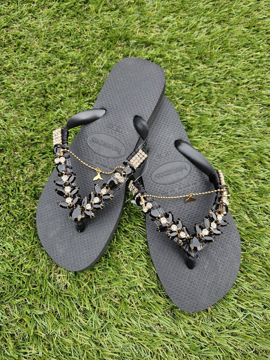 Black & Gold Slippers