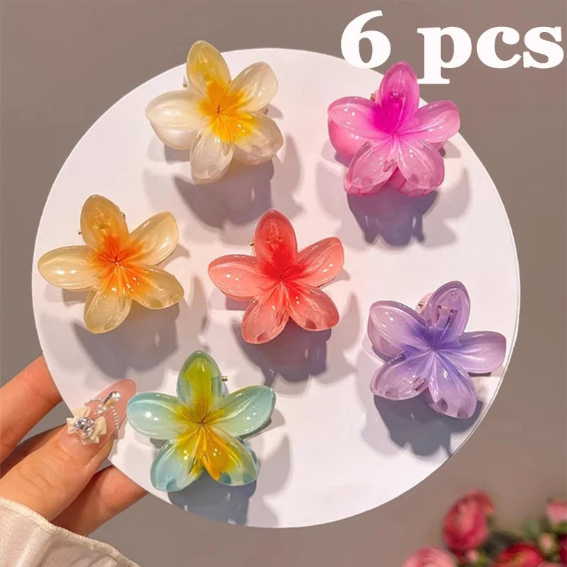 Sweet Gradient Flower Hair Claws