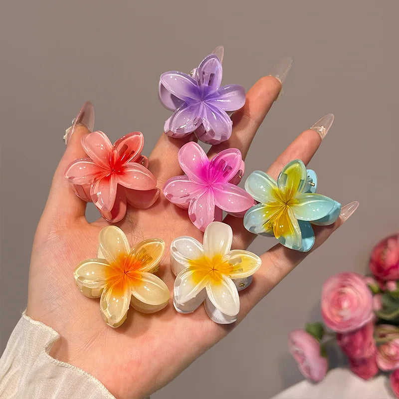 Sweet Gradient Flower Hair Claws