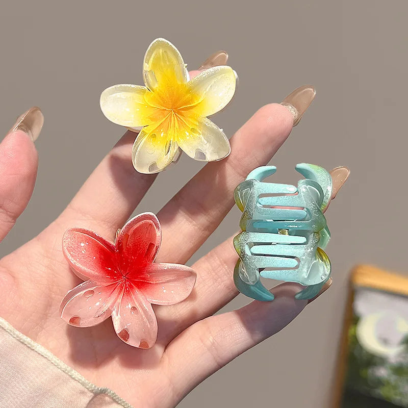Sweet Gradient Flower Hair Claws
