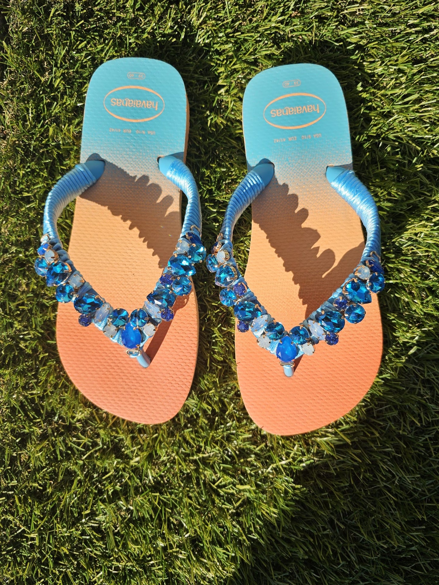 Orange Blue Twist Slippers