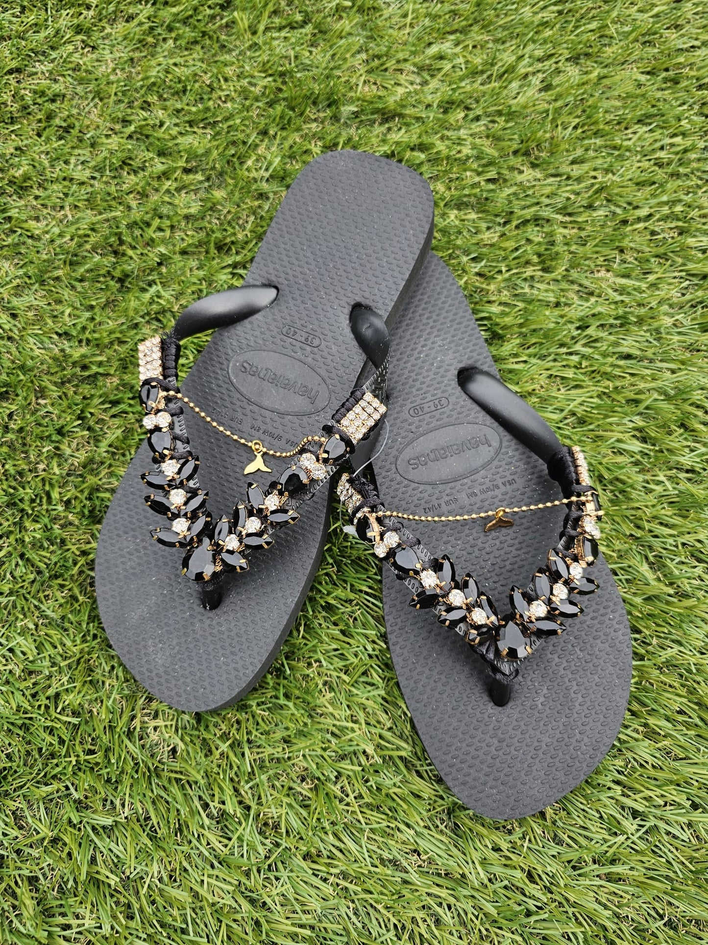 Black & Gold Slippers